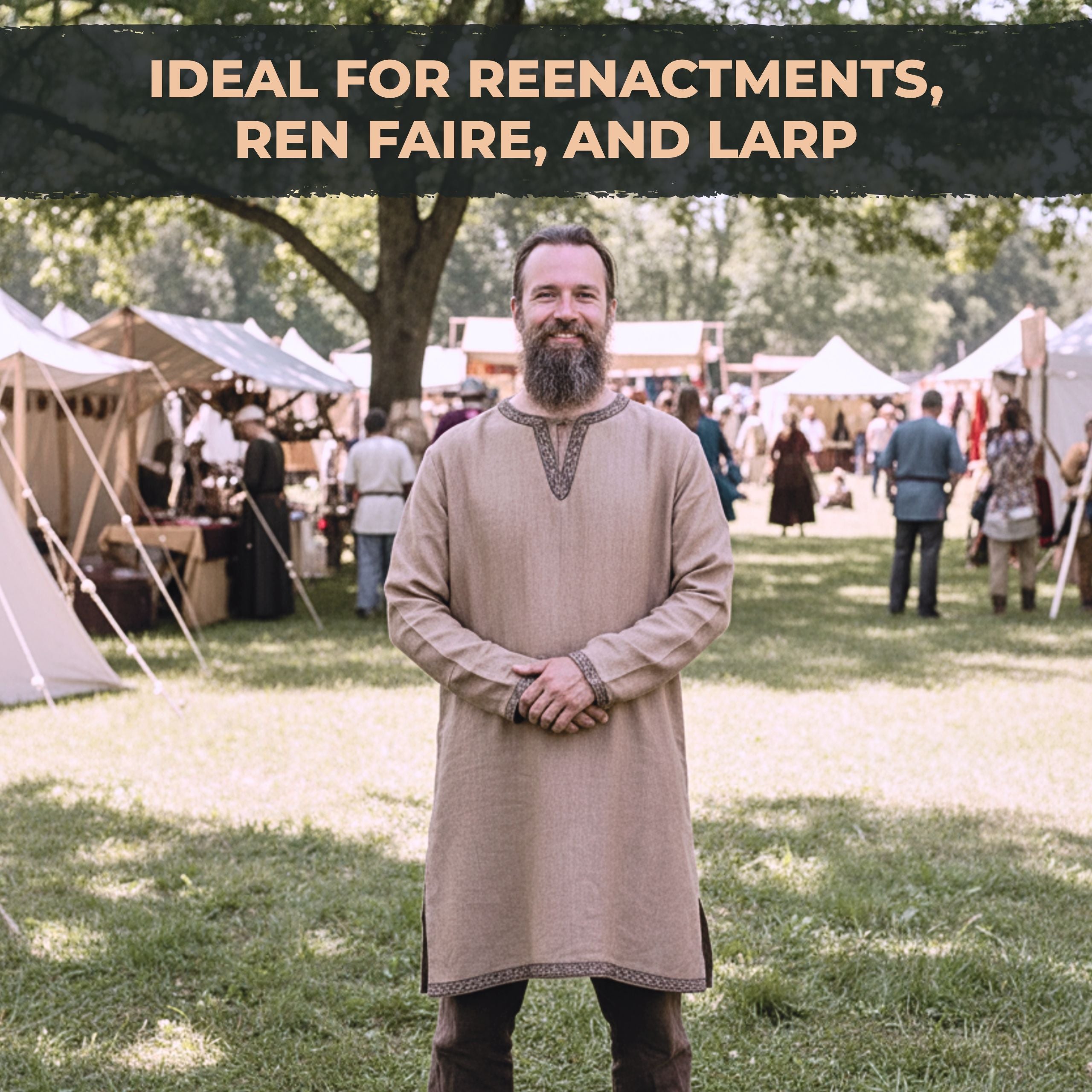Linen Viking Tunic – Medieval Reenactment Shirt