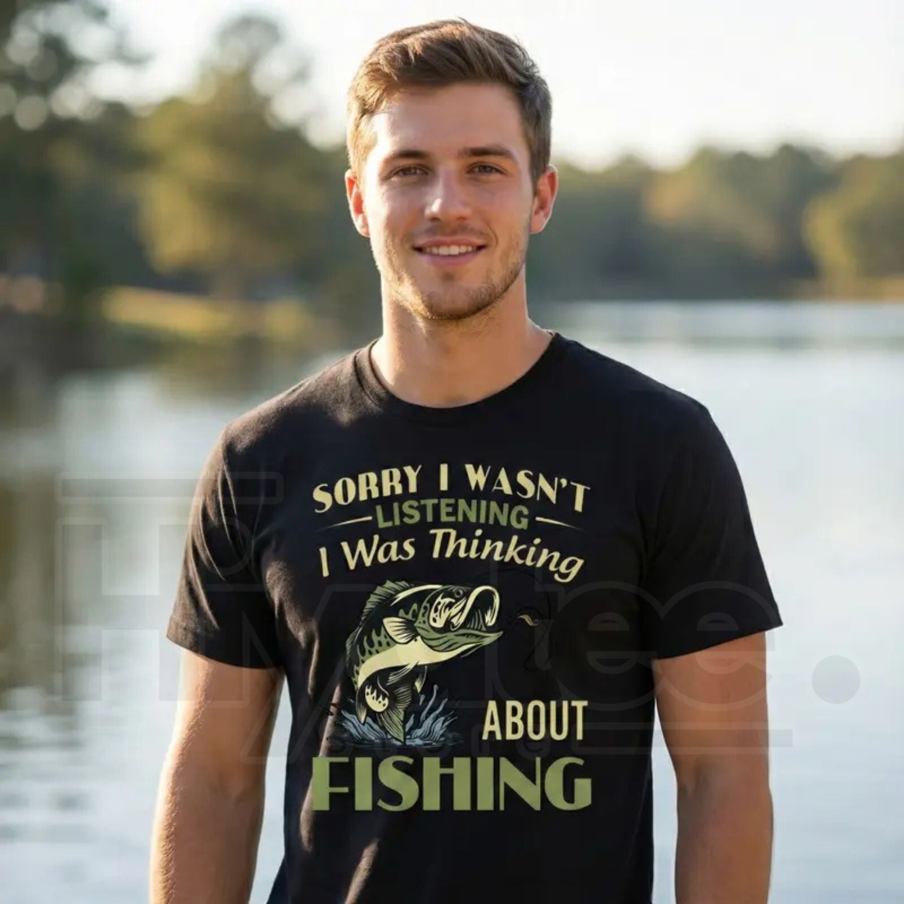 "Sorry I Wasn't Listening" – Funny Vintage Bass Fishing Unisex Top | T-Shirt | Wiccan Center