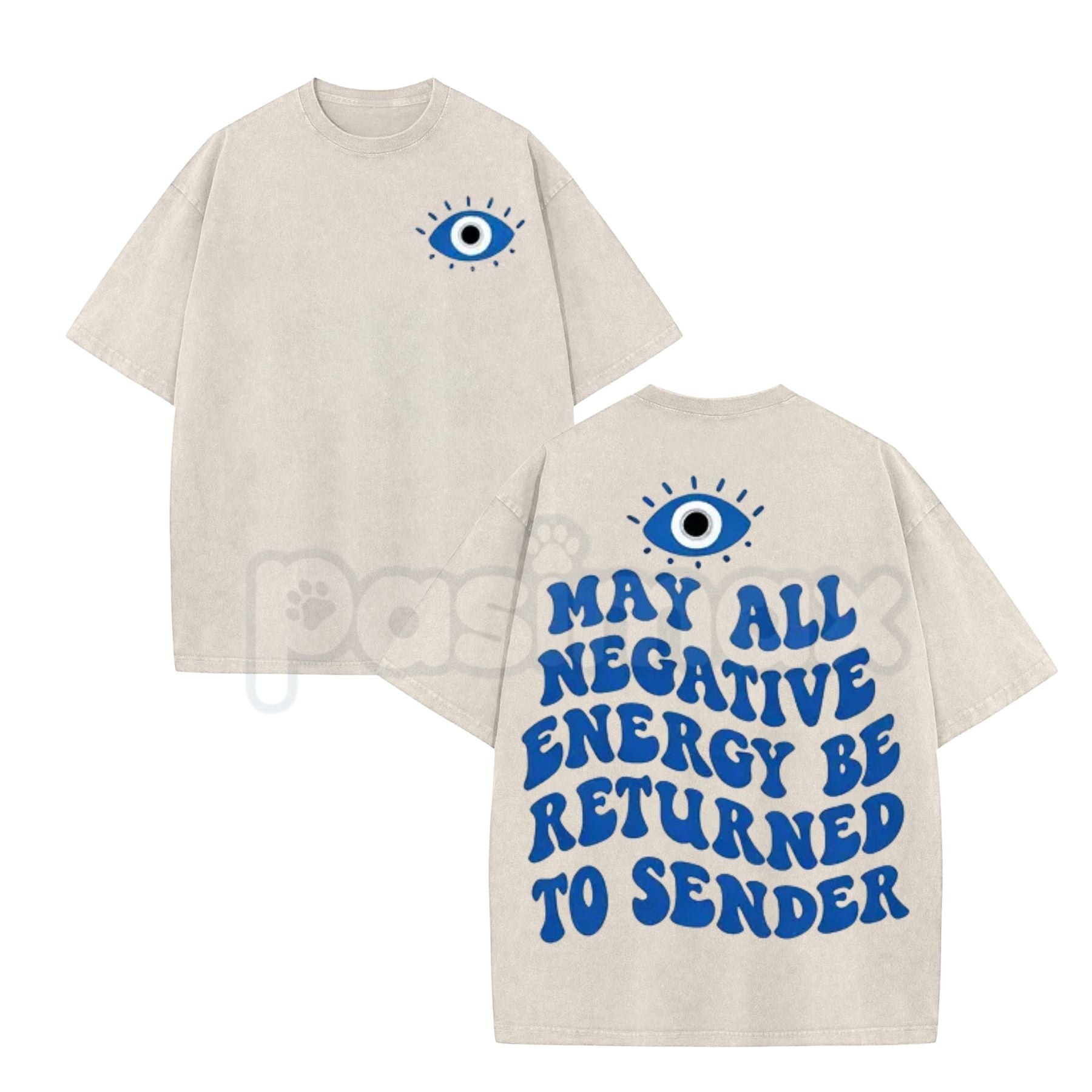 Evil Eye Energy Shield Washed T-Shirt – Mystic Protection Graphic Tee, Retro Aesthetic Oversized Talisman Top | T-Shirt | Wiccan Center