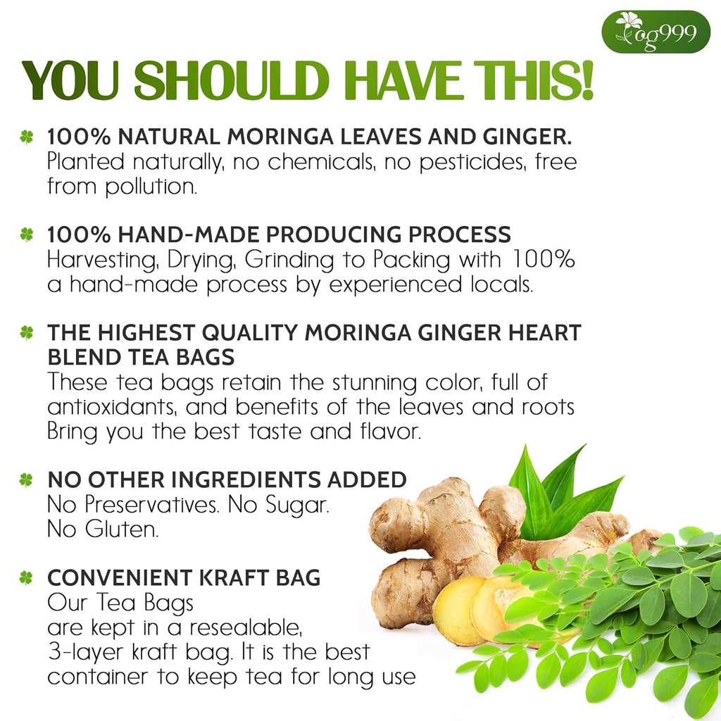 Premium Moringa Ginger Herbal Tea | Tea | Wiccan Center
