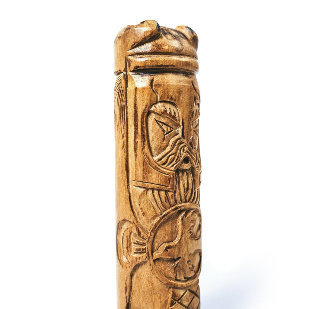 Wooden Odin Figurine – Hand-Carved Norse Statue