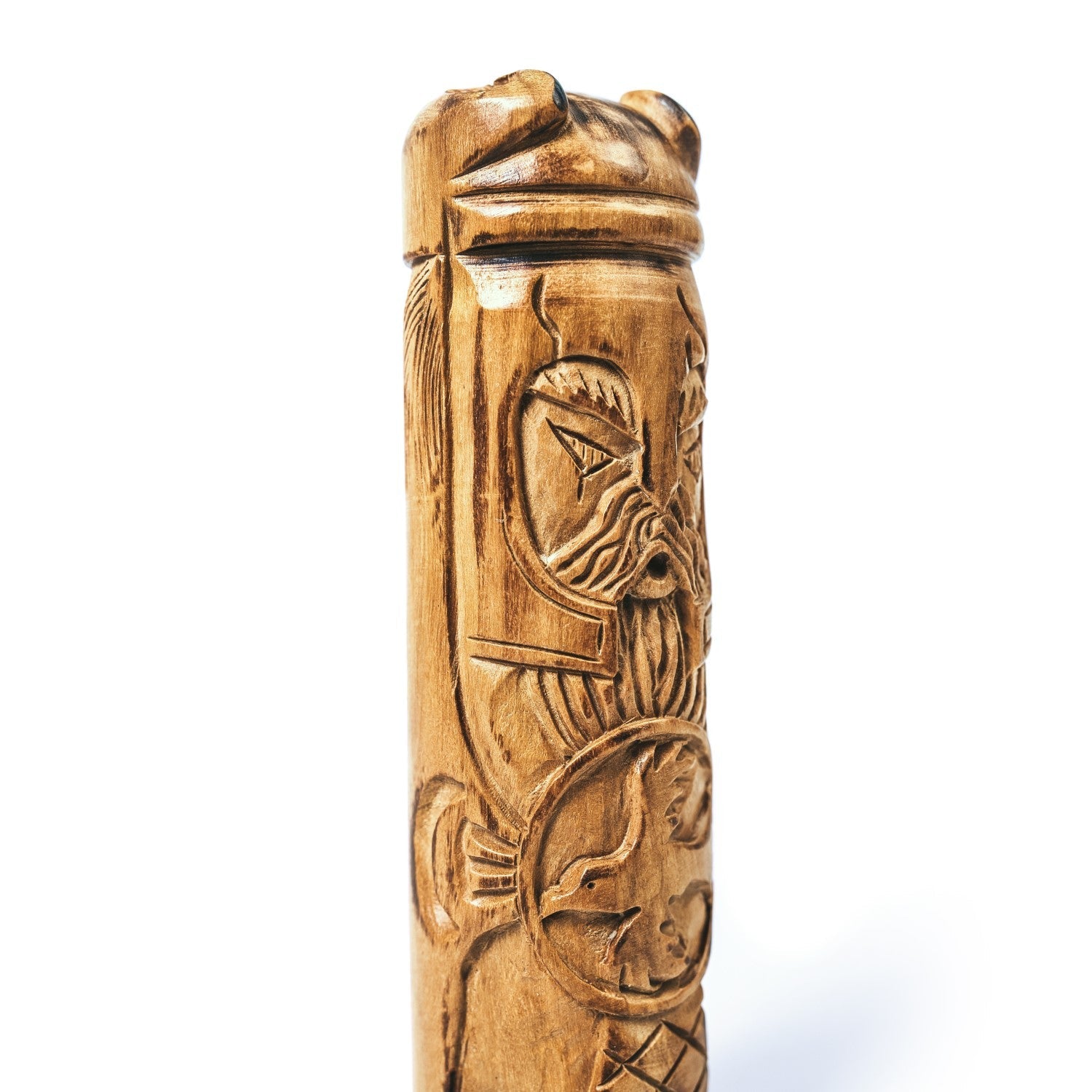 Wooden Odin Figurine – Hand-Carved Norse Statue