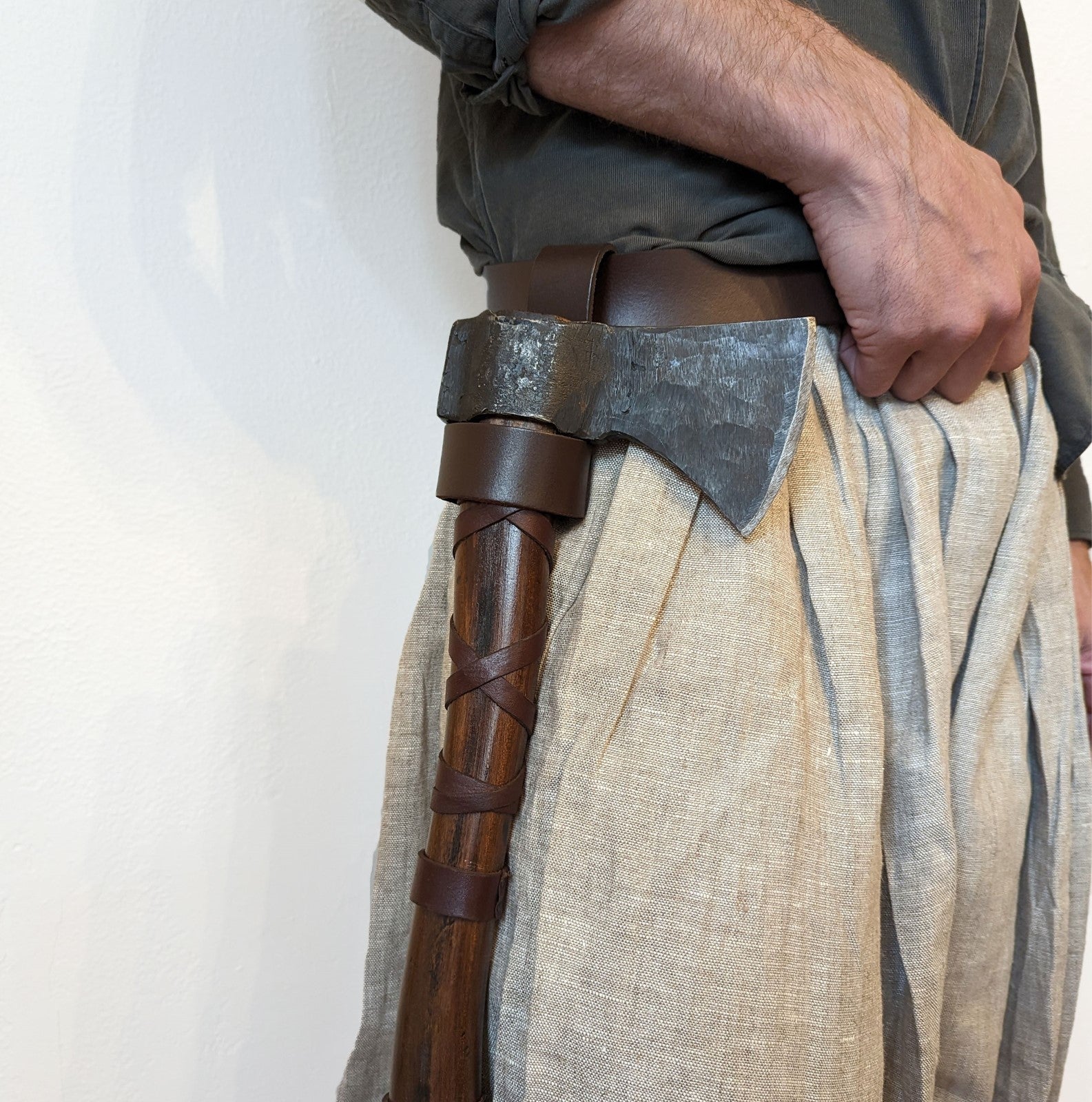 Leather Axe Holster – Handmade Belt Sheath