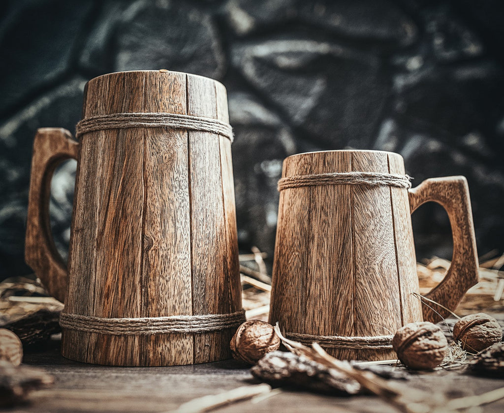 Viking Wooden Tankard – Handcrafted Mango Wood Beer Mug