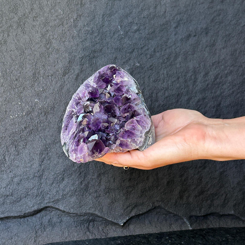 3 Lb Amethyst Cave Geode, 4.5 in tall Huge Crystal Cluster for Collectors | Amethyst Geodes | Wiccan Center