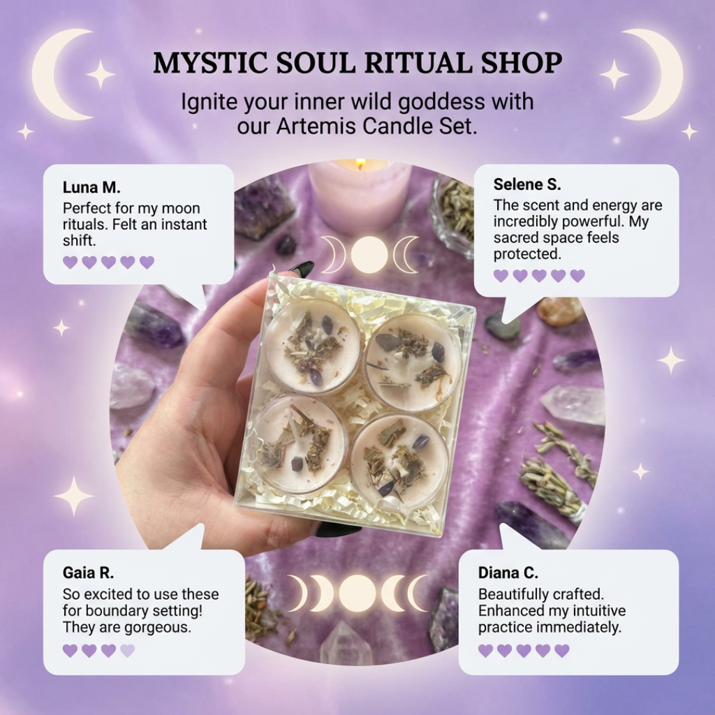 Artemis Goddess Tea Light Candle Set | Candles | Wiccan Center