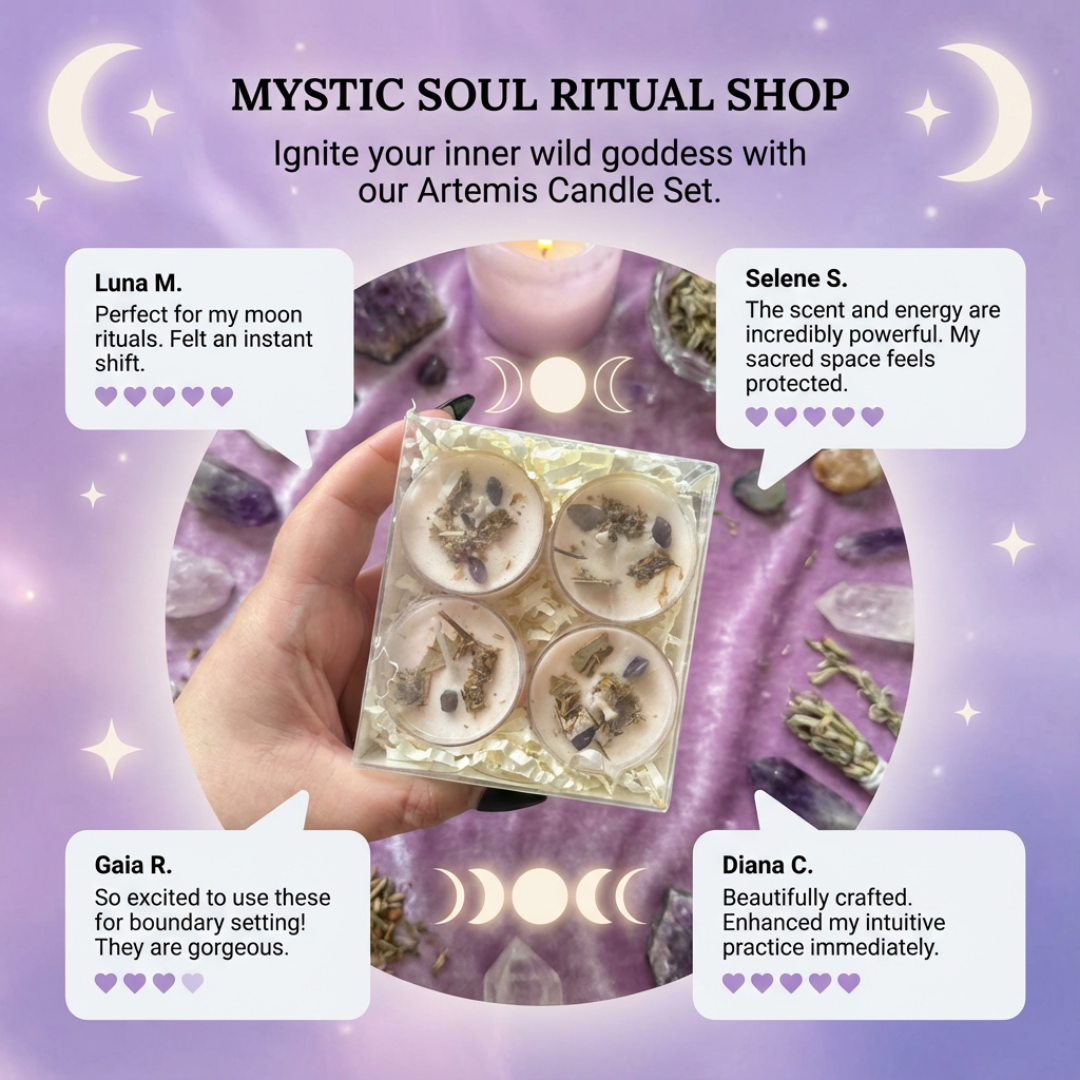 Artemis Goddess Tea Light Candle Set | Candles | Wiccan Center