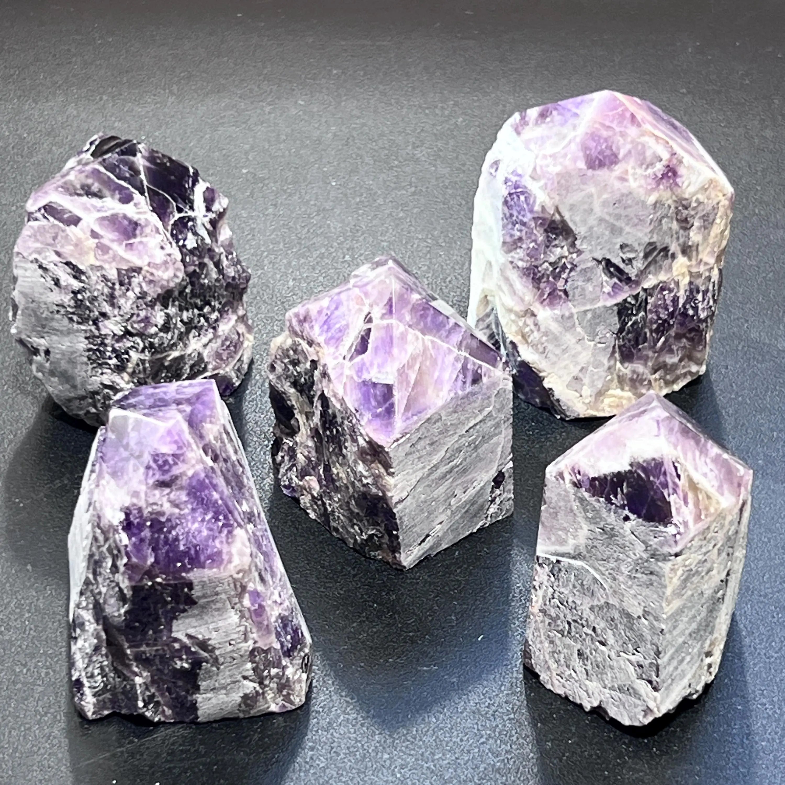 Banded Amethyst Crystal Point Tower Carving Gemstone Home Decor Supply | Home & Living > Home Decor > Home Accents > Rocks & Geodes | Wiccan Center