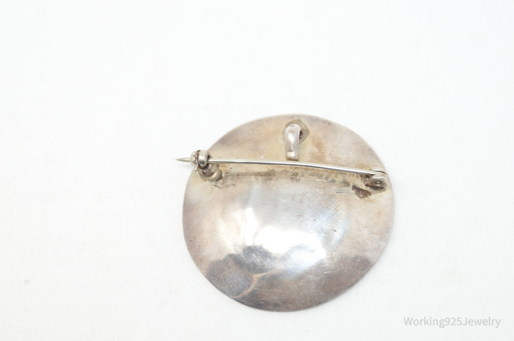 Vintage Native American Azqay Brass Sterling Silver Brooch Pendant | Jewelry > Necklaces > Pendants | Wiccan Center