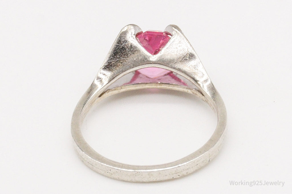 Vintage Designer Espo Pink Cubic Zirconia Sterling Silver Ring - Size 5 | Jewelry > Rings | Wiccan Center