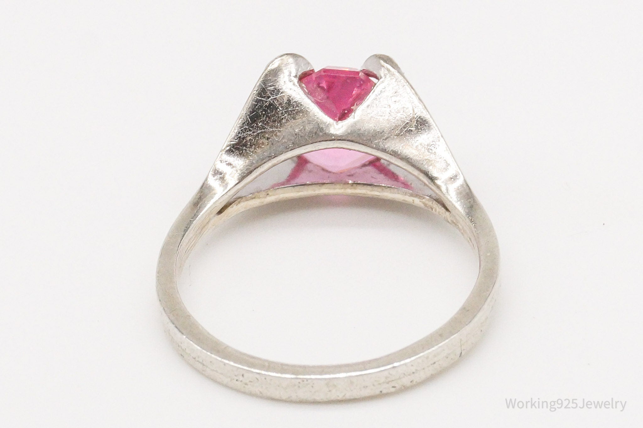 Vintage Designer Espo Pink Cubic Zirconia Sterling Silver Ring - Size 5 | Jewelry > Rings | Wiccan Center