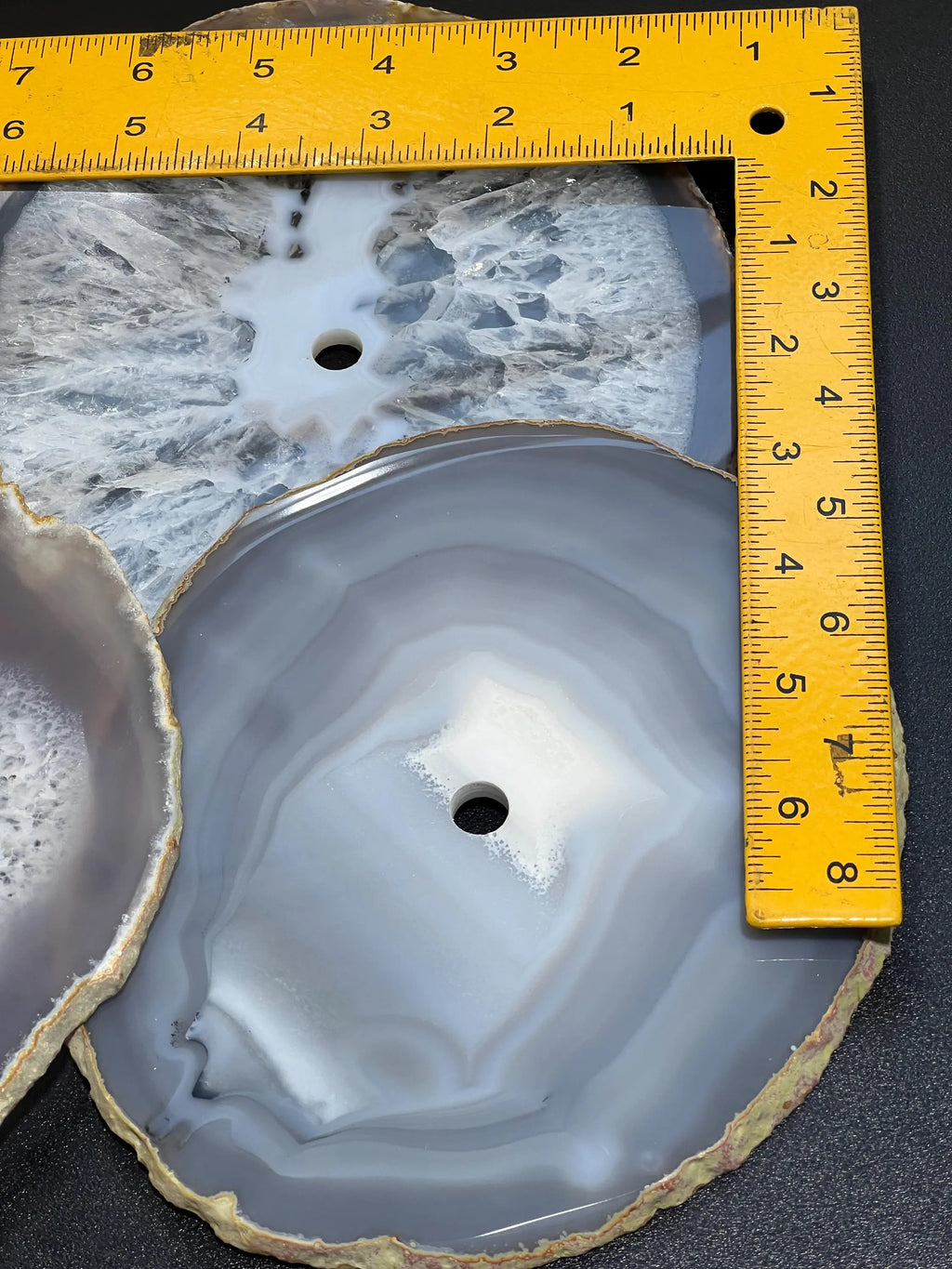 Large Natural Color Agate Slice Clock Faces (6-7 Inches)(1 CM Drilled Hole) | Home & Living > Home Decor > Home Accents > Rocks & Geodes | Wiccan Center