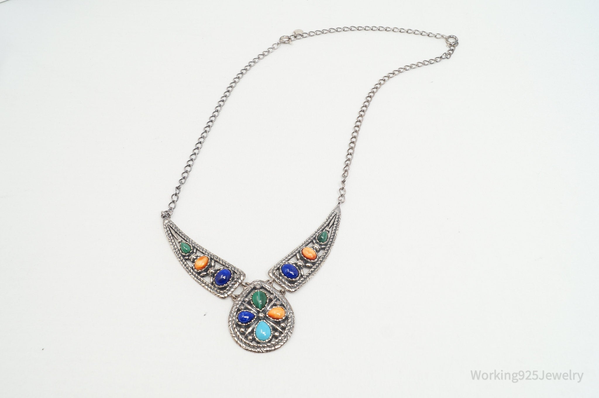 Vintage Carolyn Pollack Relios Multi Gem Western Sterling Silver Necklace | Jewelry > Necklaces > Pendants | Wiccan Center