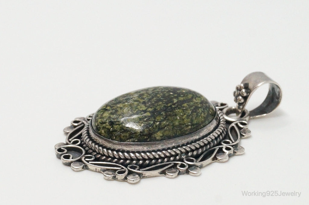 Vintage Large Southwest Style African Turquoise Sterling Silver Pendant | Jewelry > Necklaces > Pendants | Wiccan Center