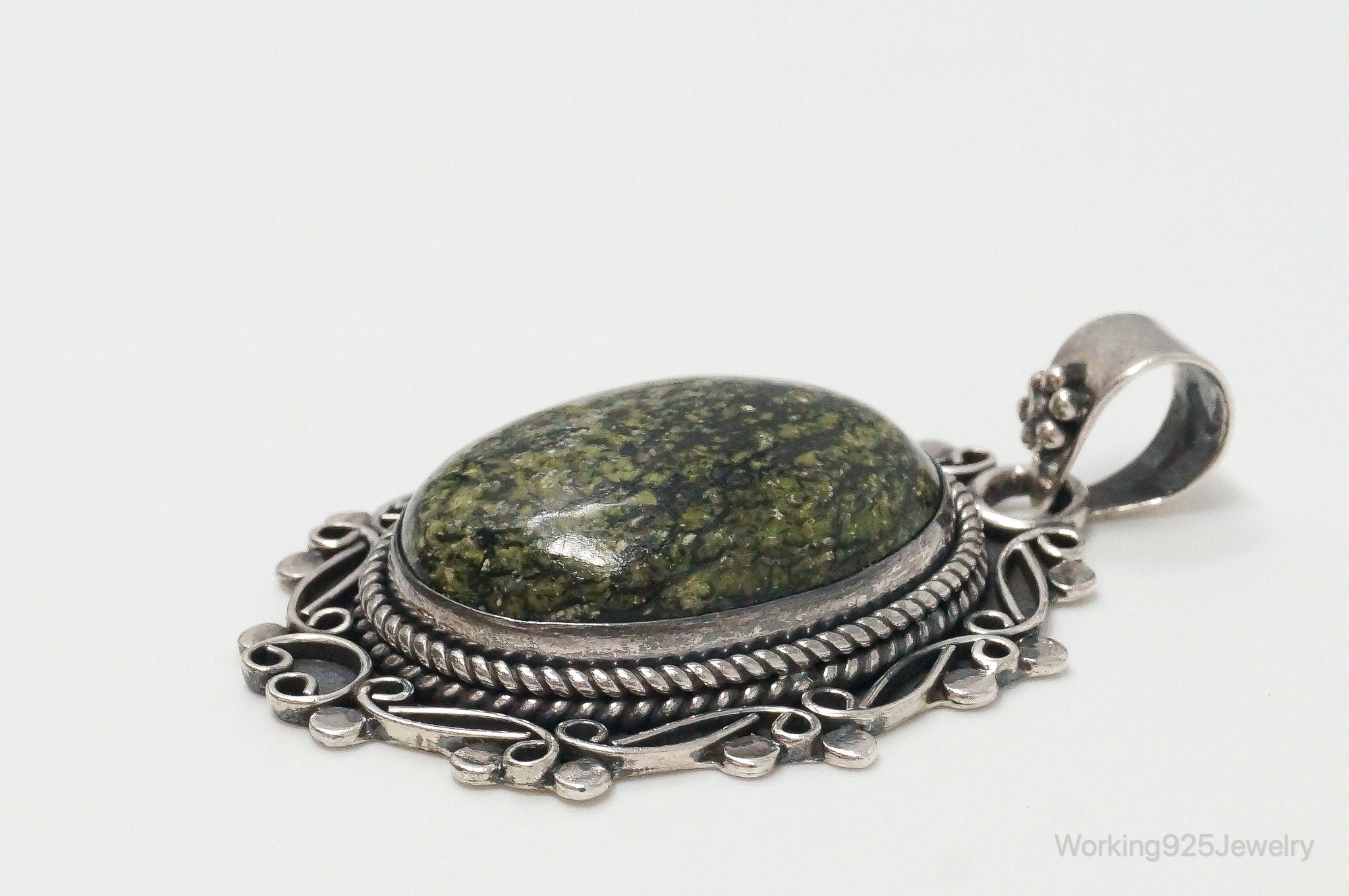 Vintage Large Southwest Style African Turquoise Sterling Silver Pendant | Jewelry > Necklaces > Pendants | Wiccan Center