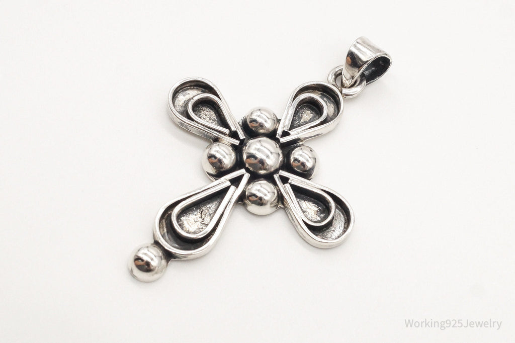 VTG RARE Large Mexico Modernist Bernice Goodspeed Sterling Silver Cross Pendant | Jewelry > Necklaces > Pendants | Wiccan Center
