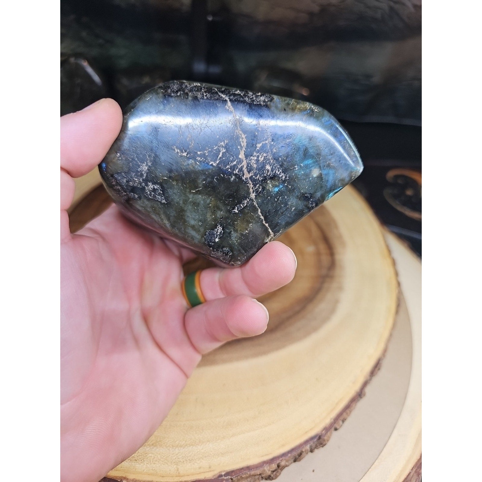 1.29lb Natural Rainbow Labradorite Crystal Gem Spectrolite Stone | Mineral Specimens | Wiccan Center