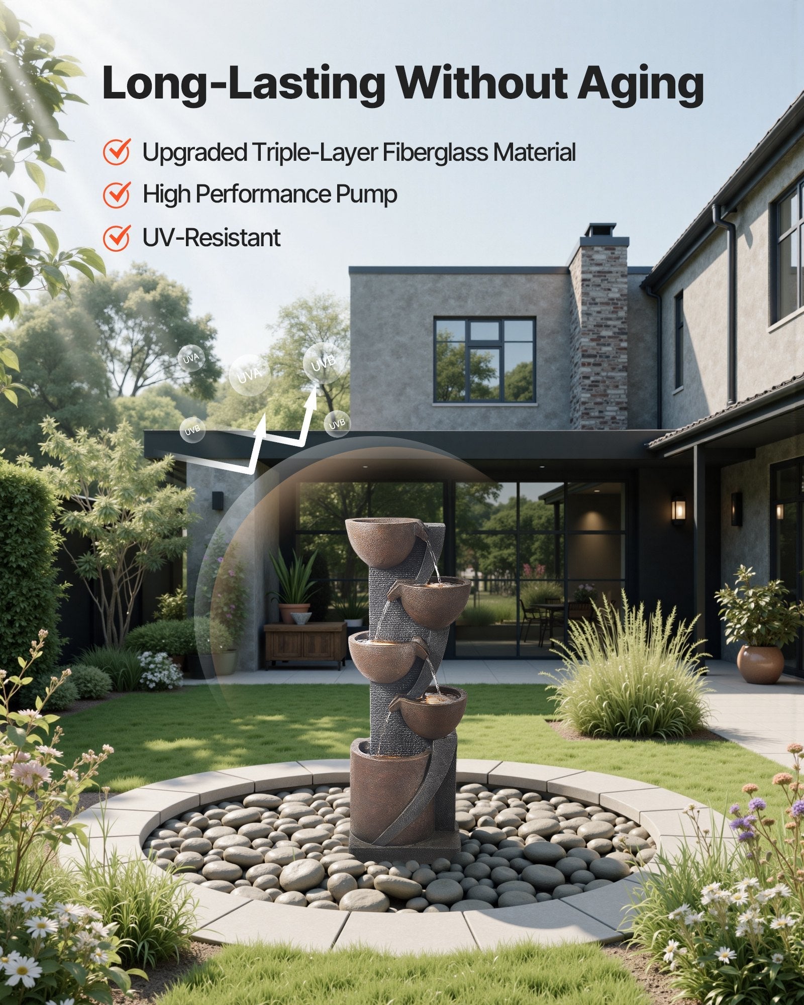 5-Tier Jar-Shaped Cascading Outdoor Water Fountain | Water Fountain | Wiccan Center