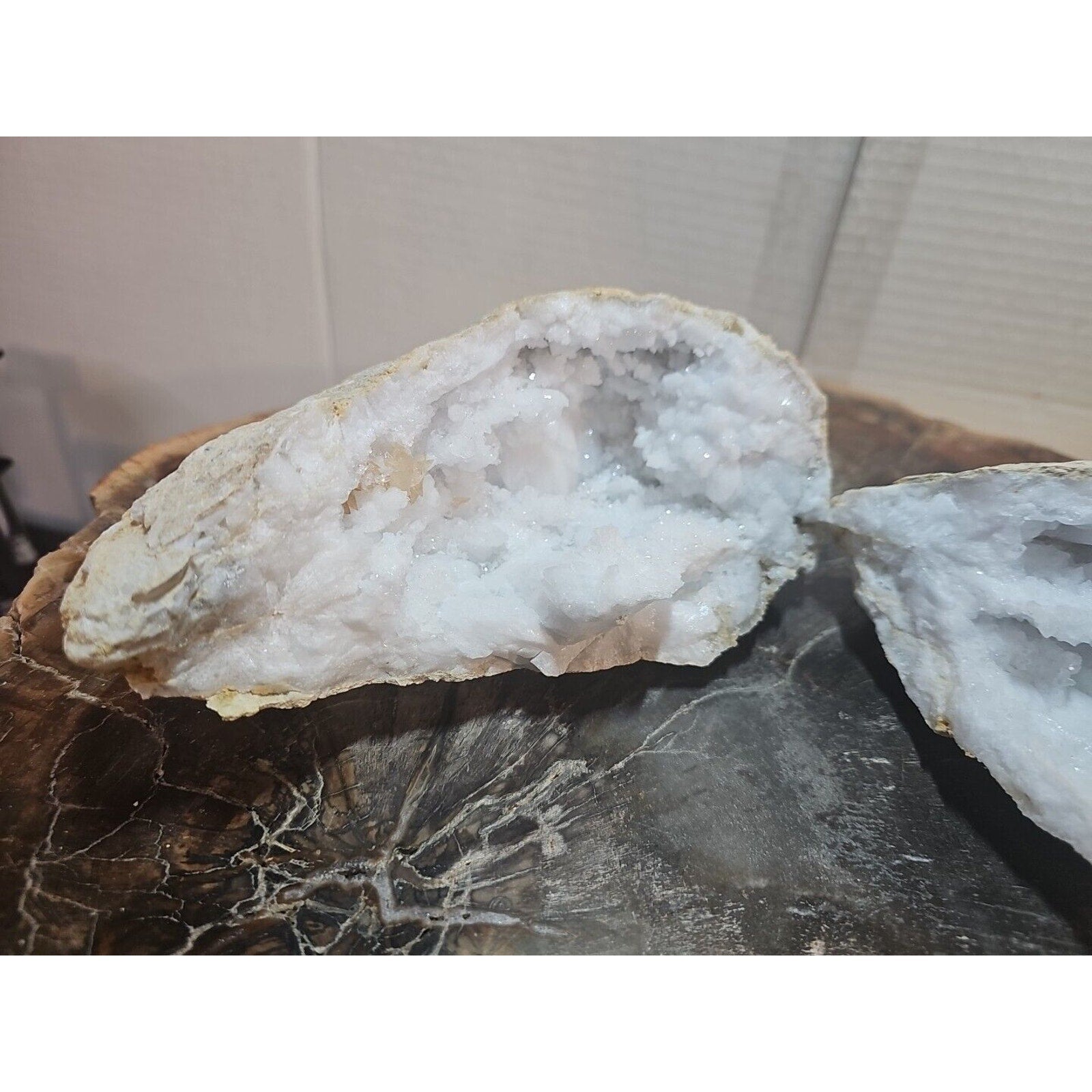Moroccan Quartz Geode Pair with Display Stands — 3.88 lbs | CrystalCloud Company | Geodes & Clusters | Wiccan Center