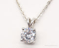 Vintage Large Cubic Zirconia DQCZ Sterling Silver Necklace | Jewelry > Necklaces > Pendants | Wiccan Center