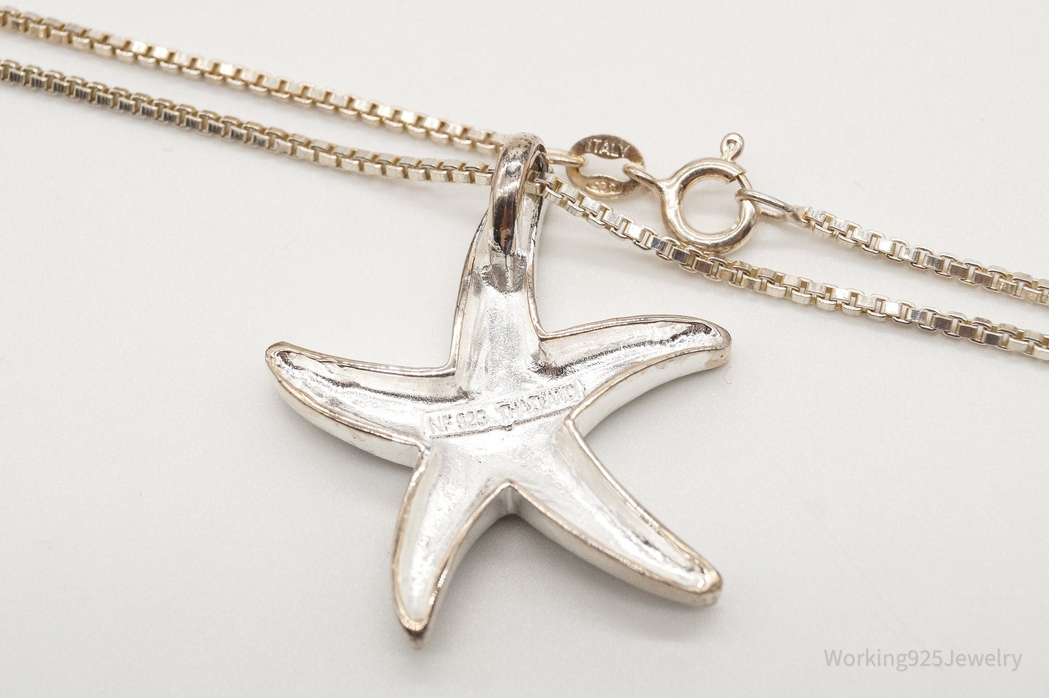 Vintage Paua Abalone Shell Starfish Sea Life Sterling Silver Necklace | Jewelry > Necklaces > Pendants | Wiccan Center