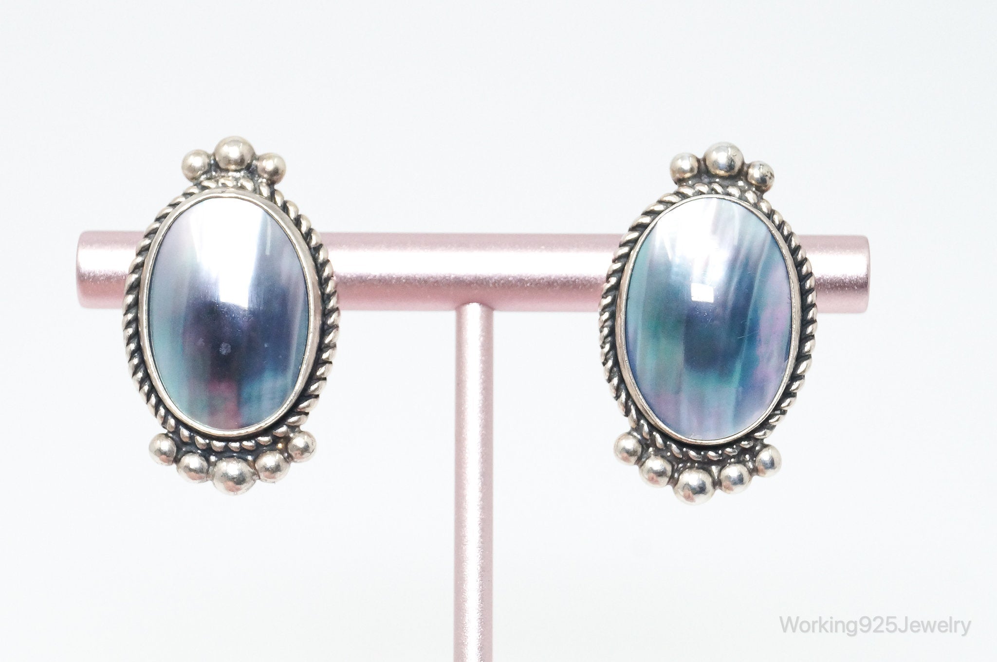 Vintage Navajo Native American QT Quoc Blue Sterling Silver Earrings | Jewelry > Earrings | Wiccan Center