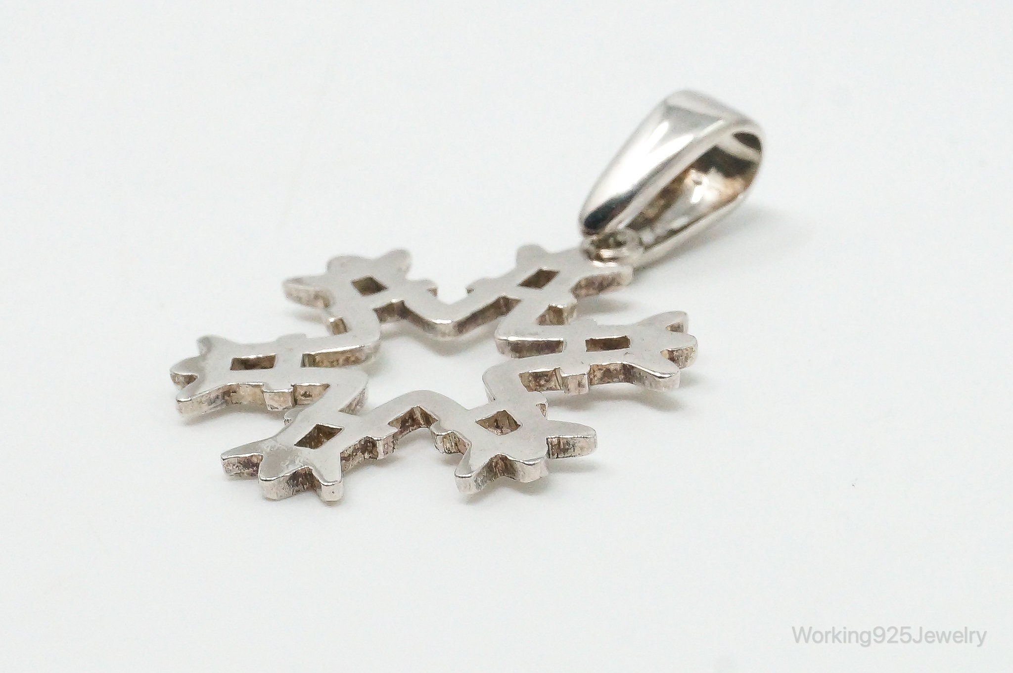 Large Vintage Mexico Snowflake Sterling Silver Pendant | Jewelry > Necklaces > Pendants | Wiccan Center