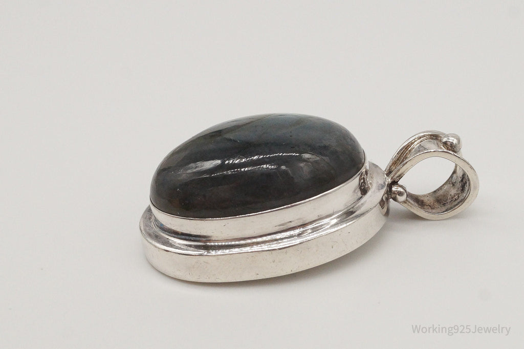 Vintage Large Labradorite Sterling Silver Pendant | Jewelry > Necklaces > Pendants | Wiccan Center