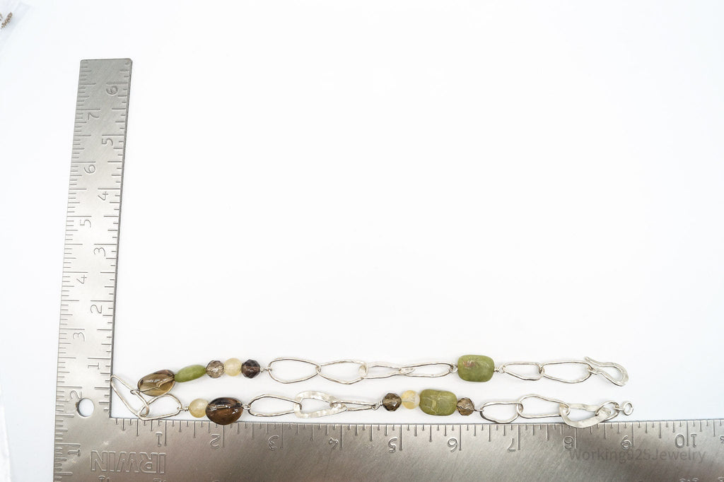 Retired Silpada Jade Smoky Topaz Citrine Chain Link Sterling Silver Necklace | Jewelry > Necklaces > Pendants | Wiccan Center