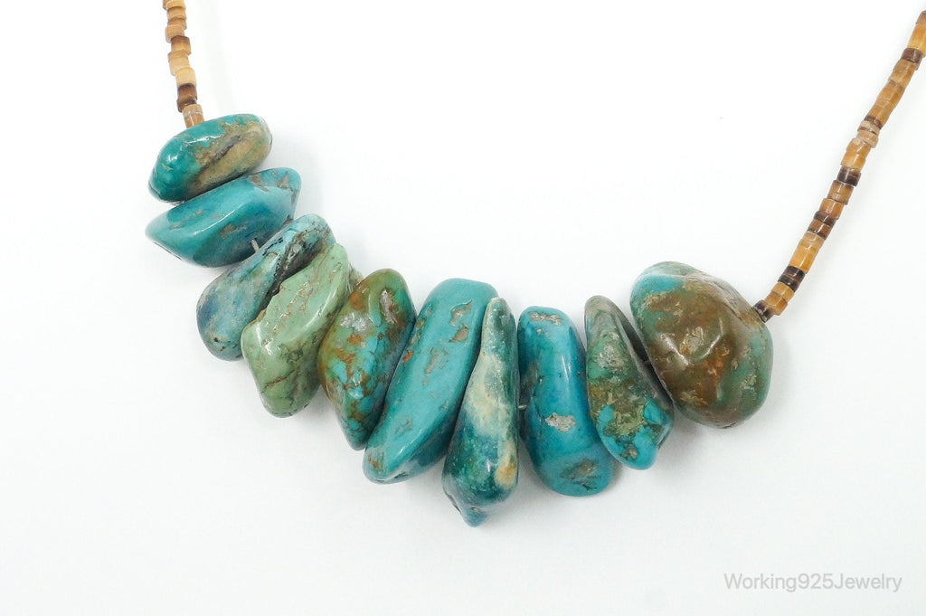 VTG Native American Turquoise Porcupine Quill Sterling Silver Thread Necklace | Jewelry > Necklaces > Pendants | Wiccan Center