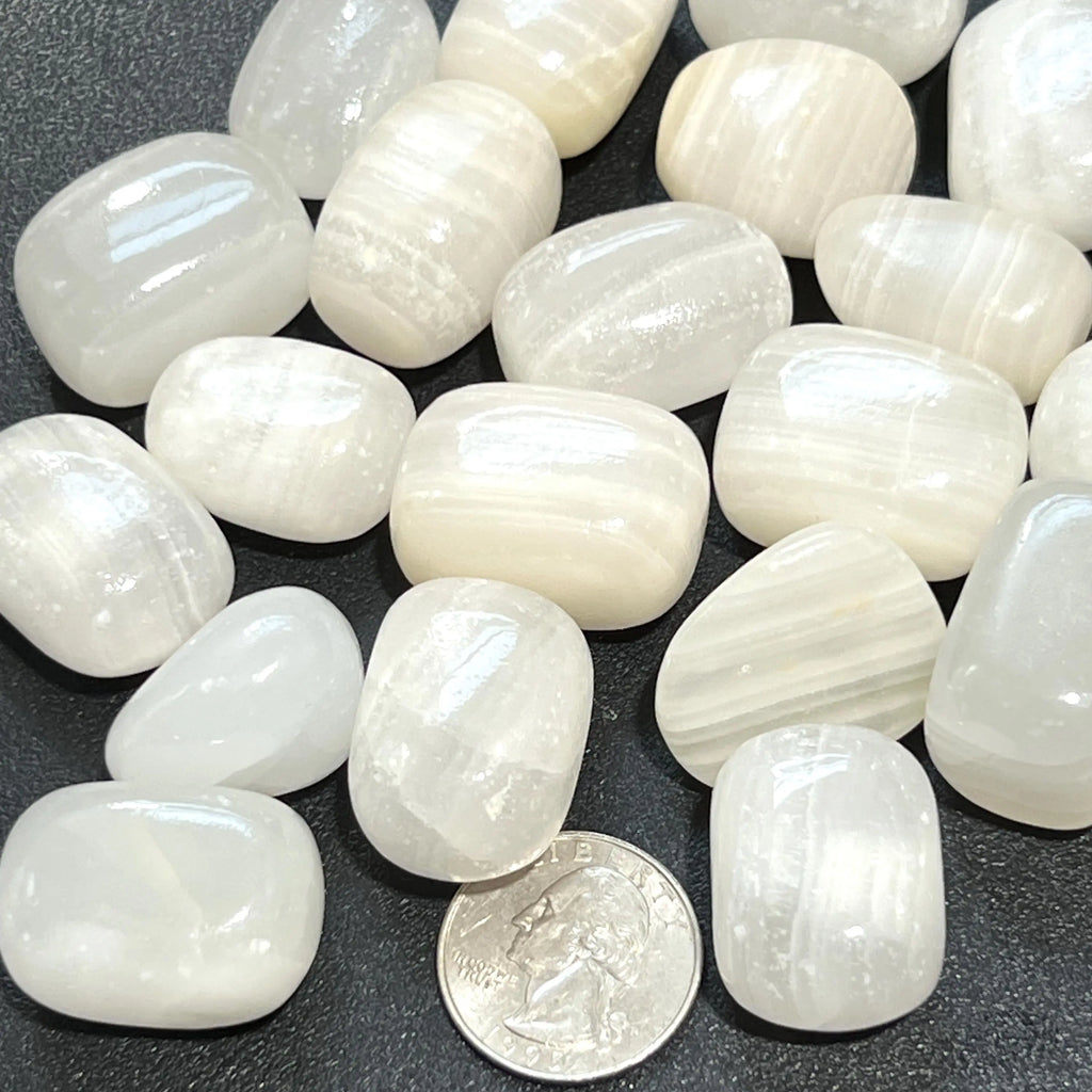 White Banded Calcite Tumbled Stones (By The Piece Or Pound) Wholesale | Home & Living > Home Decor > Home Accents > Rocks & Geodes | Wiccan Center