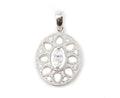Vintage Art Deco Cubic Zirconia Cut Out Sterling Silver Necklace Pendant | Jewelry > Necklaces > Pendants | Wiccan Center