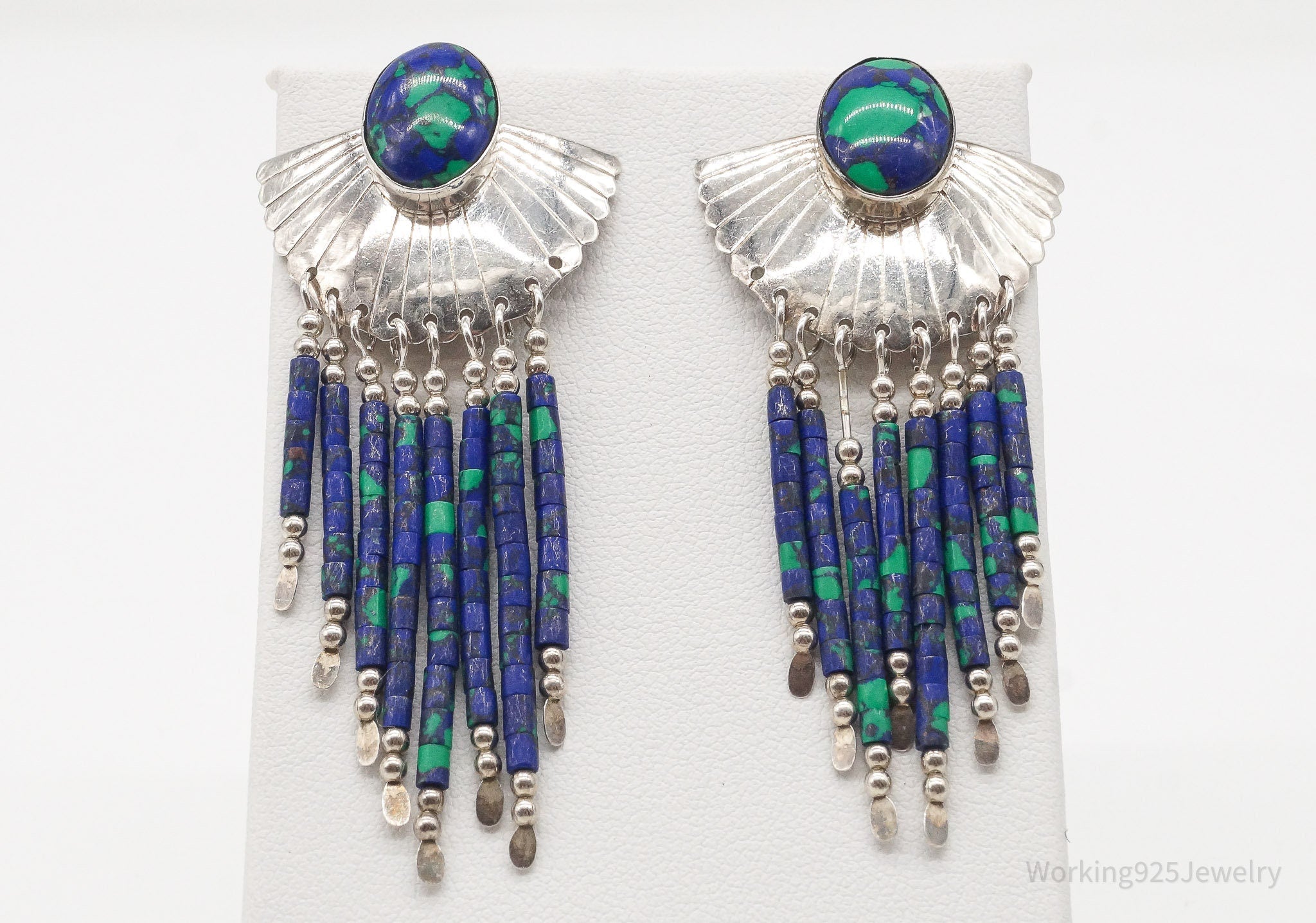 Vintage Native American Azurite Sterling Silver Earrings | Jewelry > Earrings | Wiccan Center