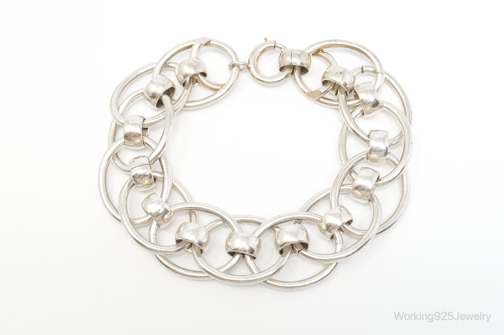 Vintage Designer Napier Modernist Circles Linked Sterling Silver Bracelet | Jewelry > Bracelets | Wiccan Center