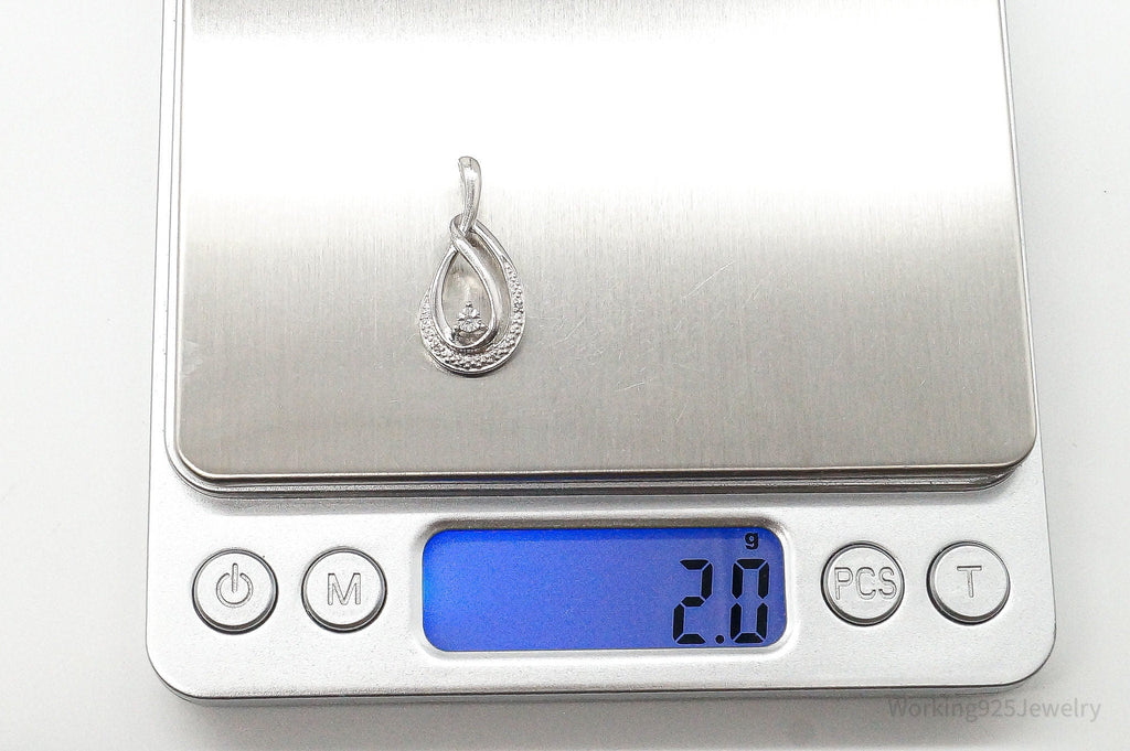 Vintage Designer 4 Diamond Sterling Silver Pendant | Jewelry > Necklaces > Pendants | Wiccan Center