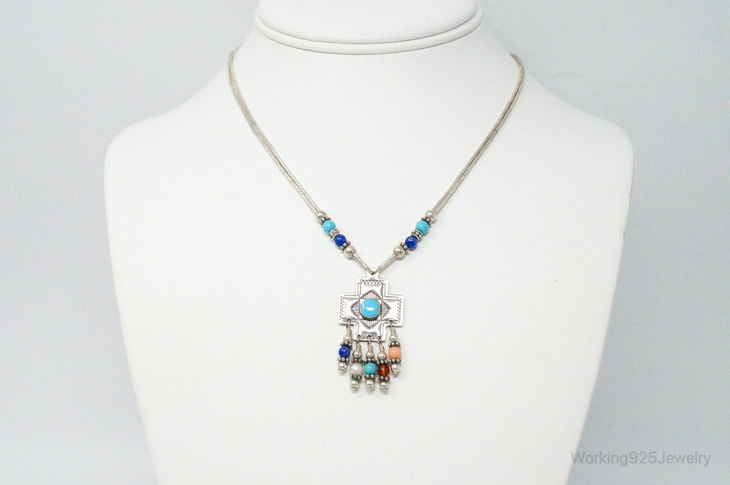 QT Turquoise Pendant On Carolyn Pollack Bead Sterling Silver Chain Necklace | Jewelry > Necklaces | Wiccan Center