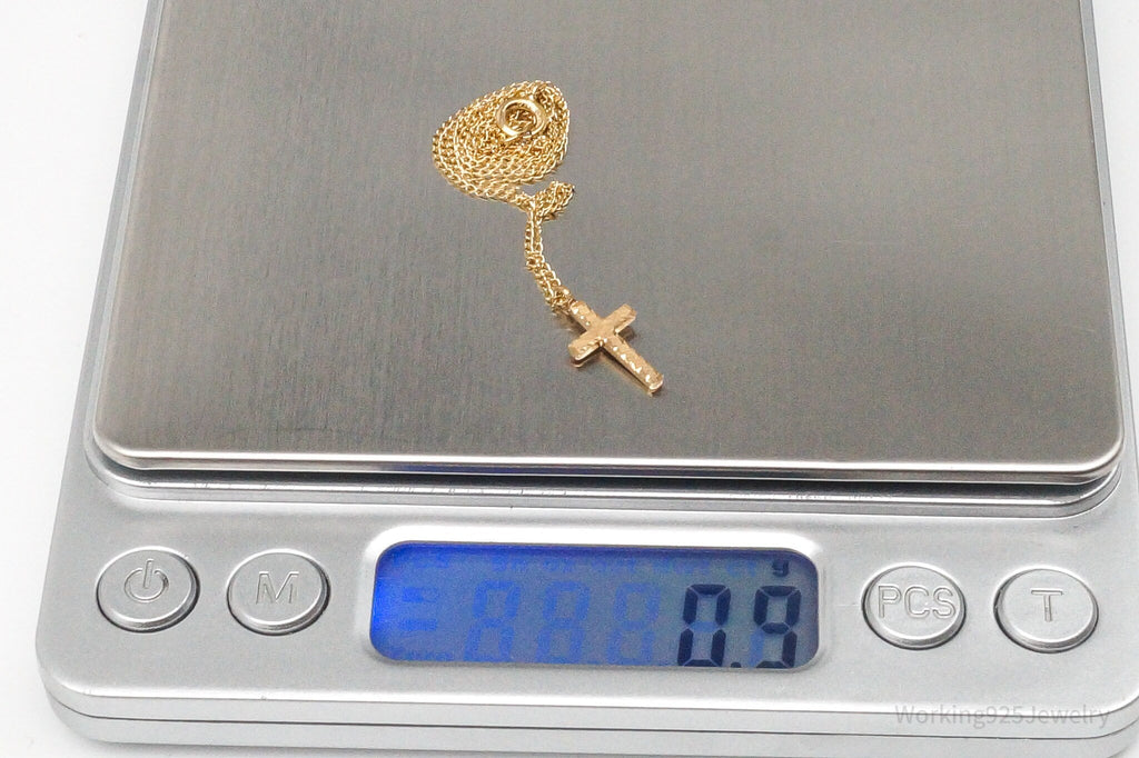 Vintage 14K Yellow Gold Filled Cross Necklace 13" | Jewelry > Necklaces > Pendants | Wiccan Center