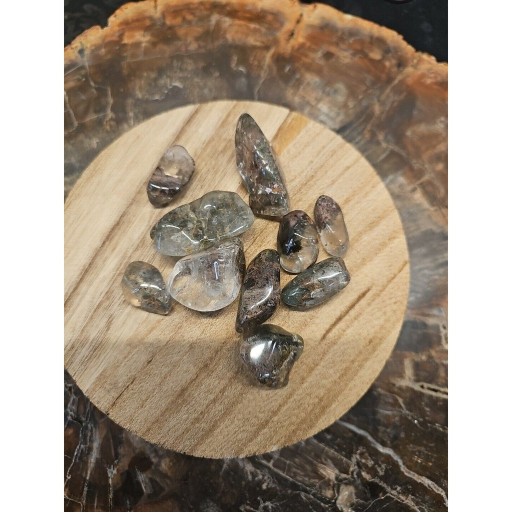 Phantom Ghost Clear Quartz Tumbled Stones — 10-Piece Set, Brazil | CrystalCloud Company