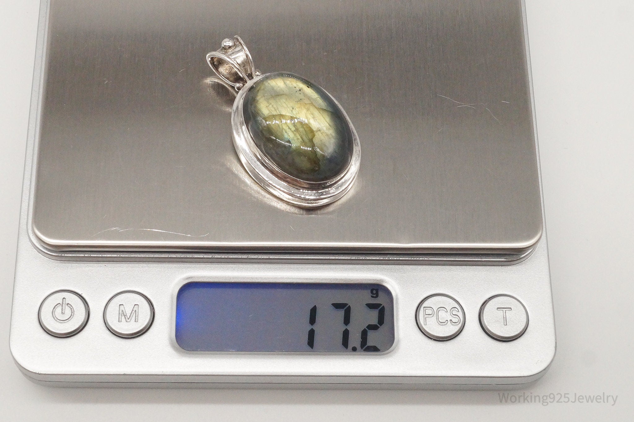 Vintage Large Labradorite Sterling Silver Pendant | Jewelry > Necklaces > Pendants | Wiccan Center