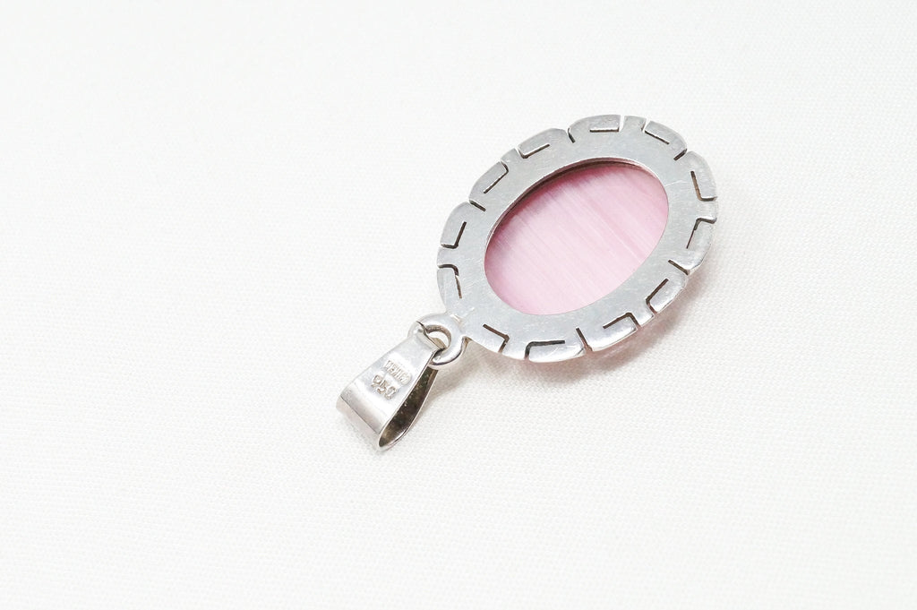 Vintage Handmade Mexico Pink Tigers Eye 950 Silver Southwestern Necklace Pendant | Jewelry > Necklaces > Pendants | Wiccan Center