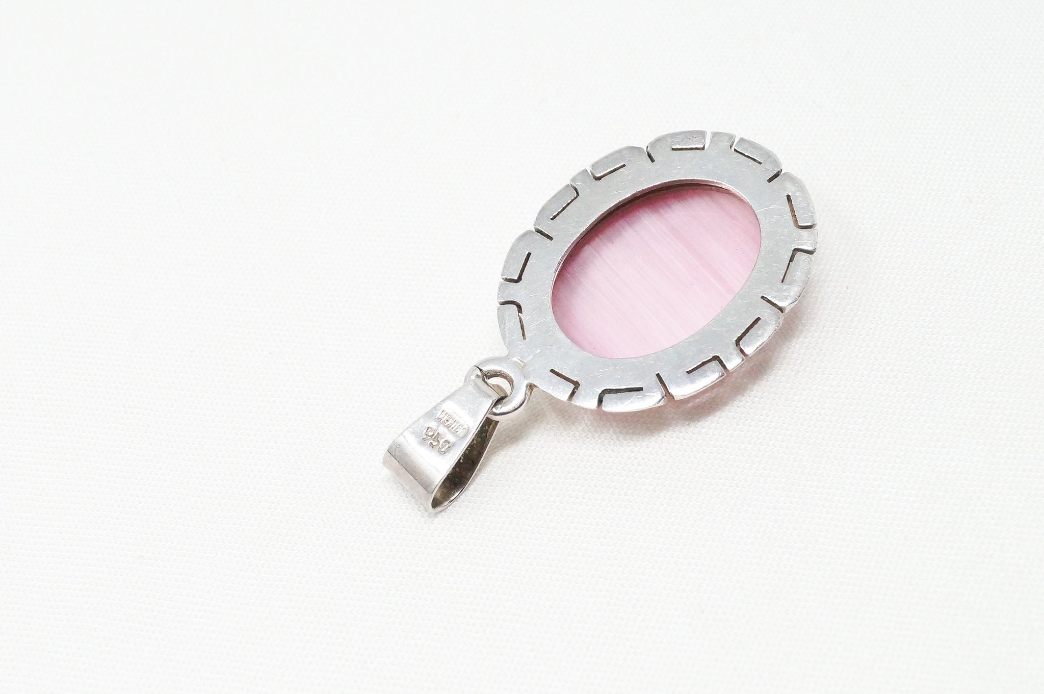 Vintage Handmade Mexico Pink Tigers Eye 950 Silver Southwestern Necklace Pendant | Jewelry > Necklaces > Pendants | Wiccan Center