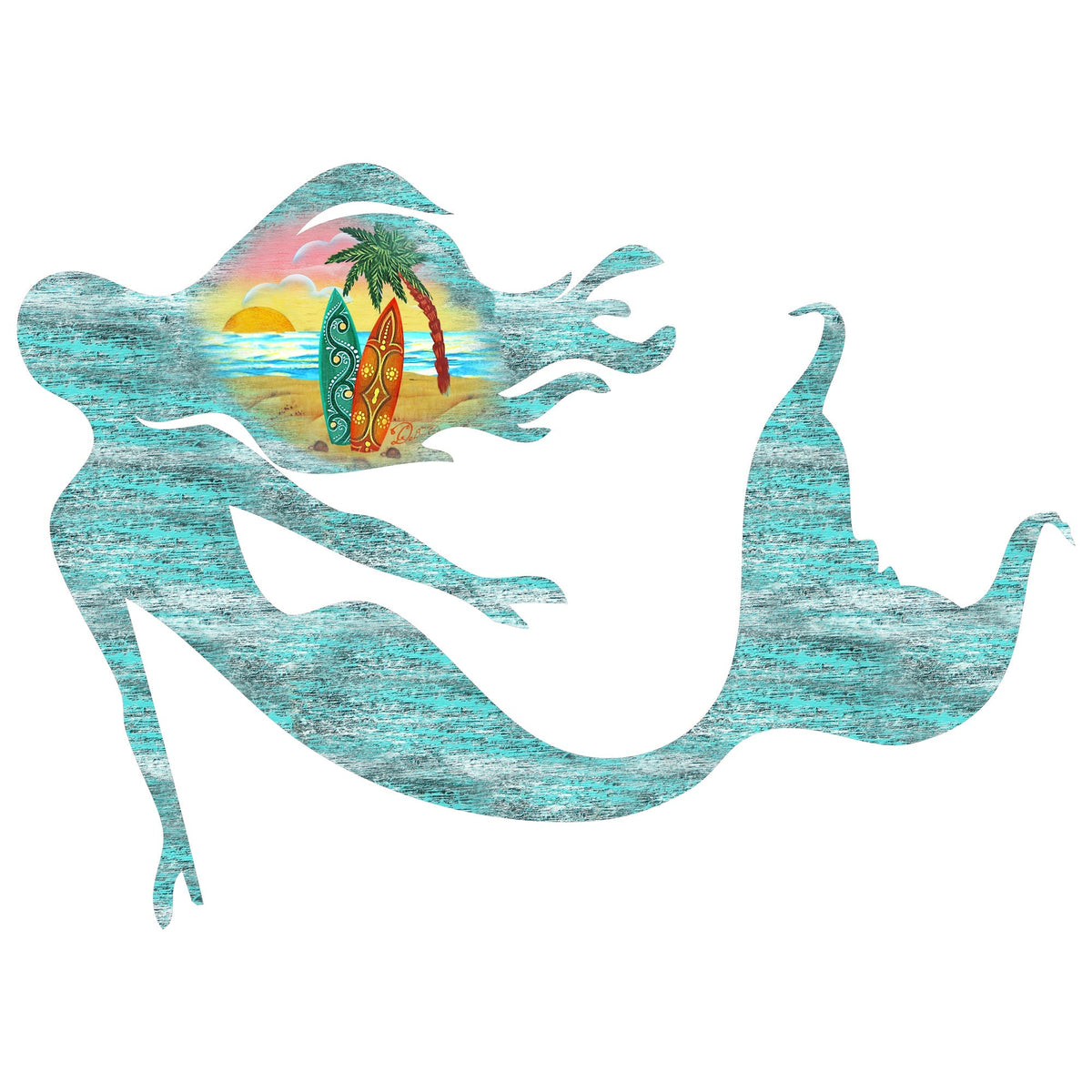 Mermaid Coastal Door Decor by G. DeBrekht - Coastal Holiday Decor - 8198514H