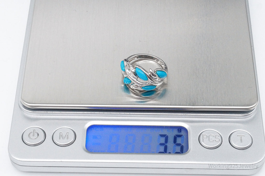 Vintage Designer EA Turquoise Sterling Silver Ring - Size 5 | Jewelry > Rings | Wiccan Center