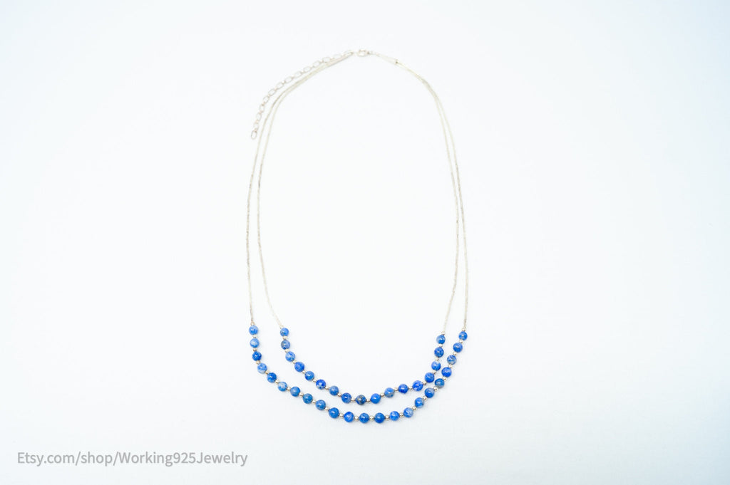 Vtg Designer Carolyn Pollack Relios Lapis Lazuli Bead Sterling Silver Necklace | Jewelry > Necklaces | Wiccan Center