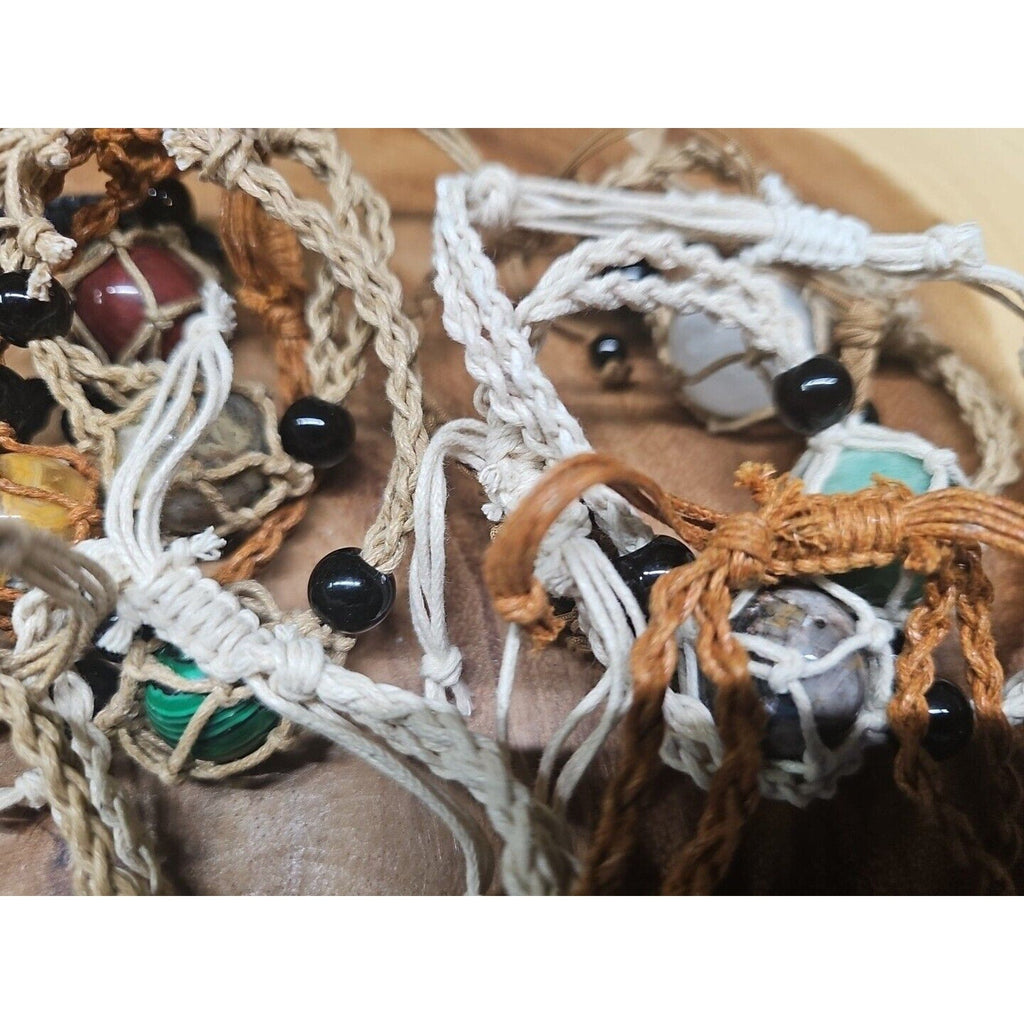 Mixed Gemstone Hemp Rope Bracelet Wholesale Lot — 13-Piece Reseller Set | CrystalCloud Company