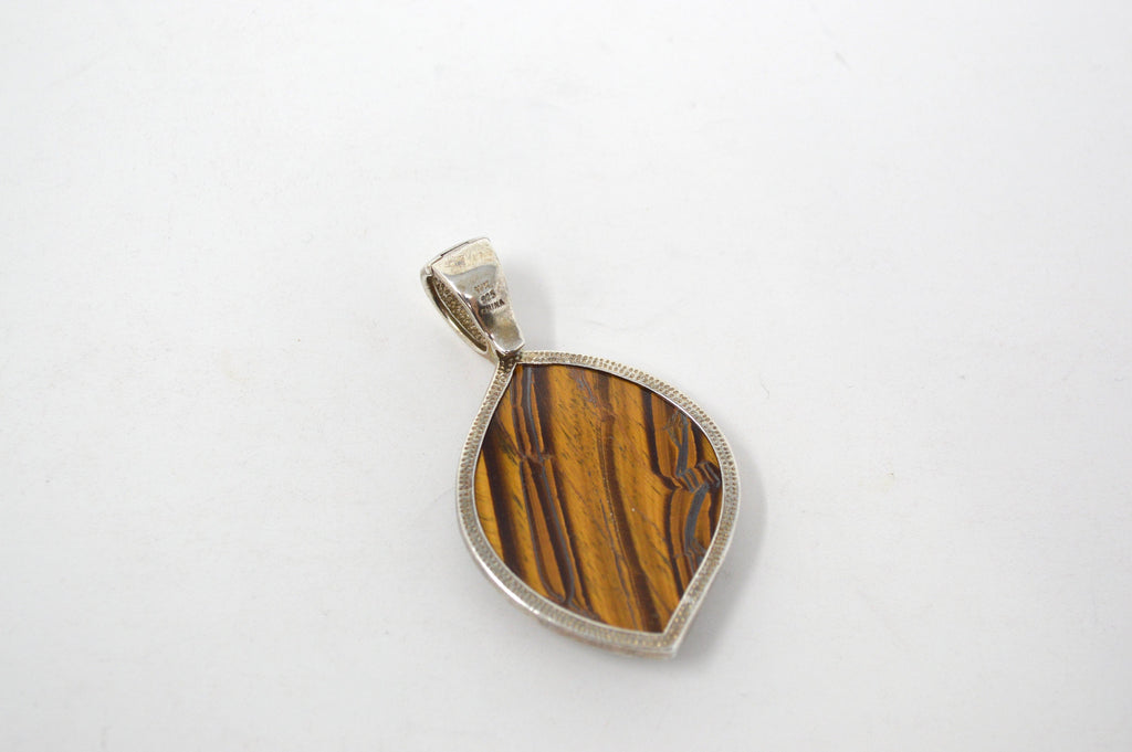 Vintage Designer Whitney Kelly WK Tigers Eye Sterling Silver Necklace Pendant | Jewelry > Necklaces > Pendants | Wiccan Center