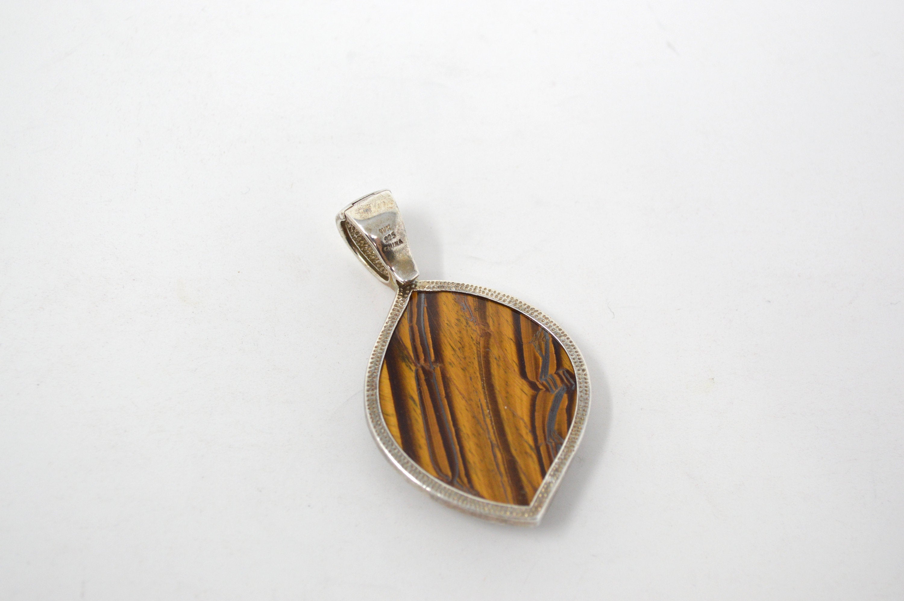 Vintage Designer Whitney Kelly WK Tigers Eye Sterling Silver Necklace Pendant | Jewelry > Necklaces > Pendants | Wiccan Center