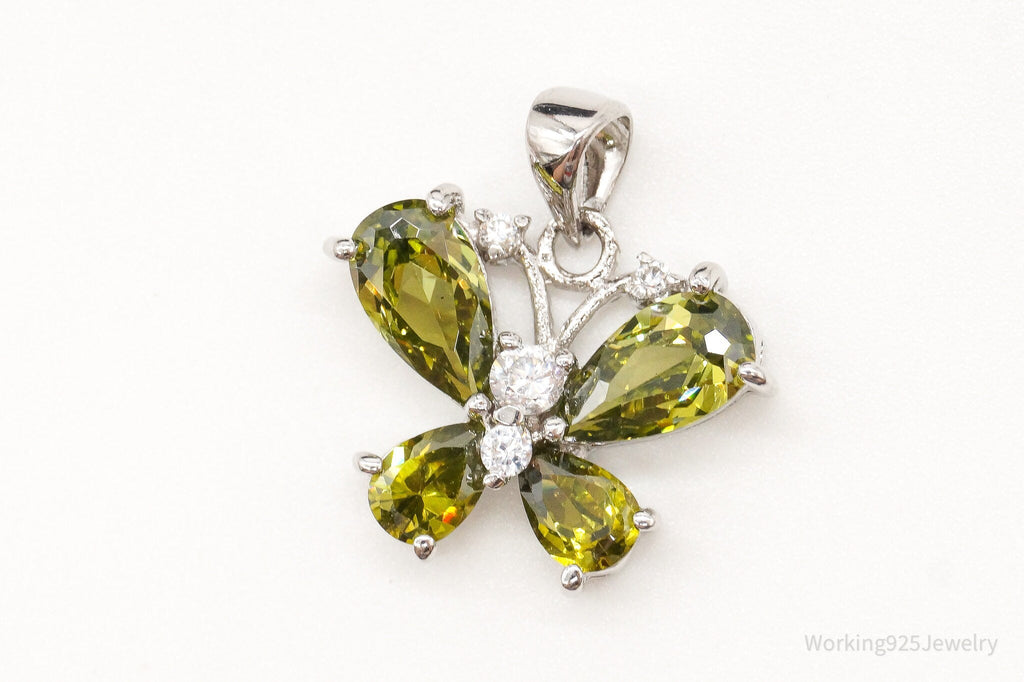 Butterfly Peridot Cubic Zirconia Sterling Silver Pendant | Jewelry > Necklaces > Pendants | Wiccan Center