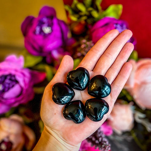 3cm Black Obsidian Crystal Hearts for Valentines Day Gifts | CRYSTALS | Wiccan Center