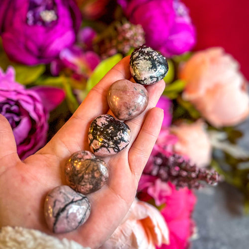 3cm Rhodonite Crystal Hearts for Valentines Day Gifts | CRYSTALS | Wiccan Center